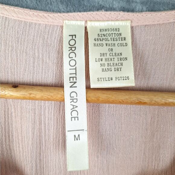 Womens Top Medium Boho Crochet Lace Peasant Gauze Cottagecore Hippie Dainty Tank - Picture 2 of 5